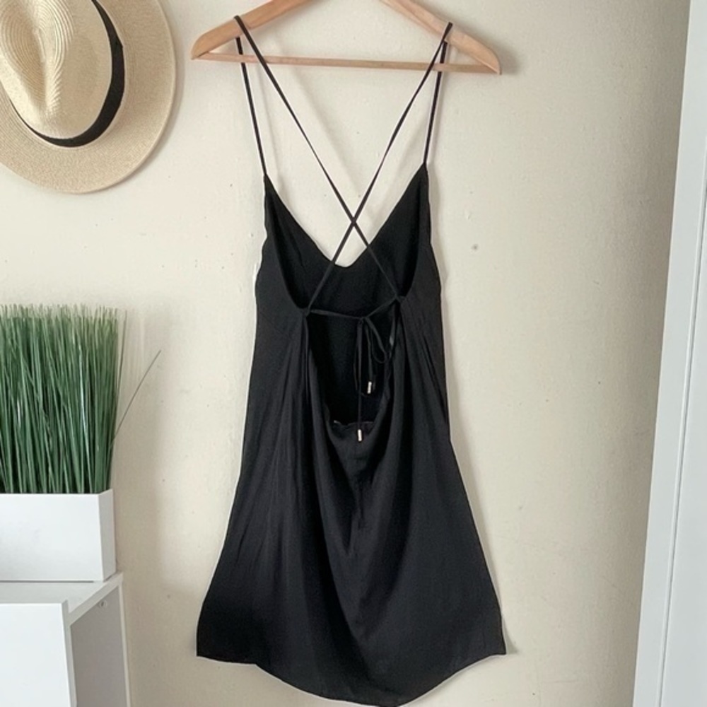 Pookie&Sebastian Cocktail Mini Black Dress, Size Small - Picture 2 of 6